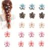 6/12Pcs children Women Girl Flower Shaped Hair Grab Clips, Faux Pearl Decorative Hair Barrettes Hair Decoration Accessories(6PCSBlue) view 3
