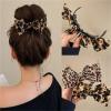 1pc Leopard Bow Hairpin - Retro, Fashionable Fabric. Fixed Hair Shark Clip Ideal for All Hairstyles, Dating & Daily Wear view 2