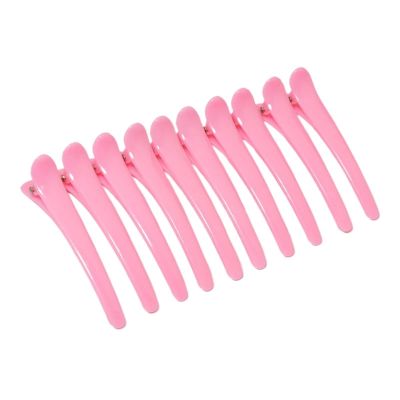 10pcs Plastic Ducktooth Clip for Female Styling Non-Slip Hair Clip for Thick and Sparse Hair(Pink-10pcs)