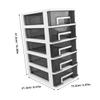 2Pcs Storage Box Vanity Organizers Hardware Drawers 5 Drawer Storage Organizer Storage Cabinet with Drawers Makeup Drawer Locker Storage White Table Plastic/White/31.30 * 21.30 * 15.20Cm view 3