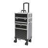 anezdbozr Heavy-Duty Lockable Salon Trolley on Wheels, Tiered Rolling Makeup Train Case, Professional Organizer Cart for Hairstylists, Nail Techs, MUAs & Cosmetologists view 1