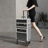 anezdbozr Heavy-Duty Lockable Salon Trolley on Wheels, Tiered Rolling Makeup Train Case, Professional Organizer Cart for Hairstylists, Nail Techs, MUAs & Cosmetologists view 4
