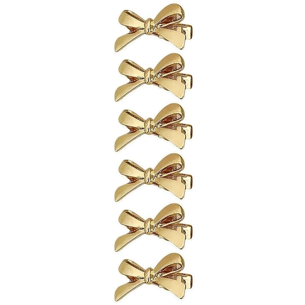6 Pcs of Women's Golden Bow Mini Hairpins, Sweet and Cool Girl Bangs Hairpins and Hair Accessories(A(6 pieces))