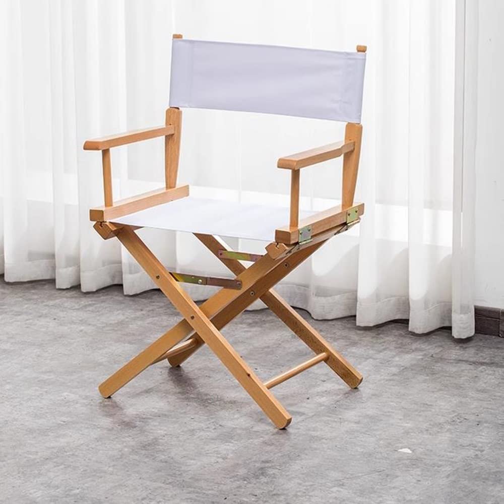 Portable Folding Directors Chair 24In Makeup Stool for Artists Lightweight Wooden Barber Chair with Canvas Back Ideal for Makeup Salon and Outdoor Use