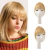 YPWCY 100% Real Human Hair Ash Blonde Fake Bangs Clip in Hair Extensions Wispy Bangs Fringe with Temples Hairpieces for Women Curved Bangs for Daily Wear view 1