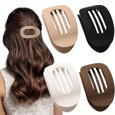 4 Pcs Elegant Duckbill Hair Clip, Flat Round Claw Clip for Women, Designed for Strong Hold on Thick or Thin Hair, Day Wear and Reliable Hold (Hair Clip Set)
