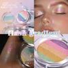 AKARY 5 Color Chameleon Shimmer Highlighter Makeup Palette Face Glitter Iridescent Multichrome Holographic Eyeshadow Purple Rainbow Glitter Makeup Highlight & Contour Chrome Eye Make up, #02 view 4