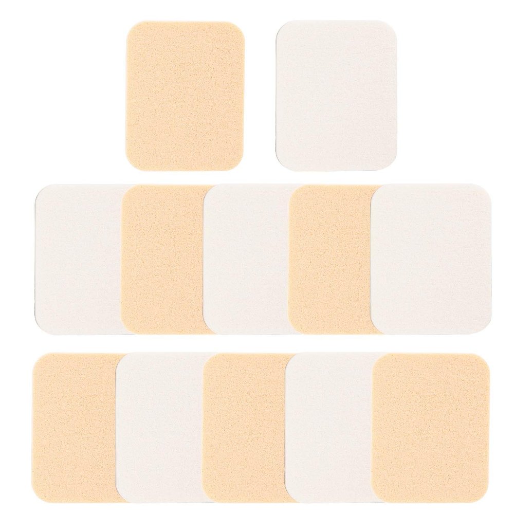 12 Pcs Square Makeup Sponges for Foundation Facial Powders Puff Cosmetic Sponge Round Foam Pad Beauty Makeup Eye Face Powders Blender for Liquid Foundation Cream Concealer