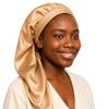 100% Silk Bonnet for Sleeping, moisturizes Beautiful Hair for Sleeping, Soft Elastic Band Silk Sleep Cap,Night Cap (Hazel Gold) view 1