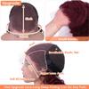 Cfaimity 34 Inch Reddish Brown Lace Front Wigs Human Hair 13x6 Reddish Brown Curly Lace Front Wig 180 Density 33# Deep Wave HD Lace Frontal Wigs Human Hair view 4