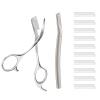 BoxedHom Eyebrow Trimmer Kit, Eyebrow Razor Scissors with Combs, 11 Blades & Travel Case, Gift for Men Women view 1