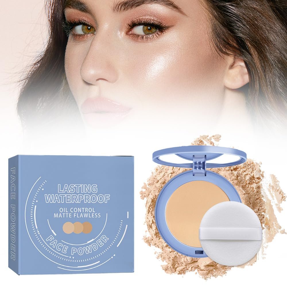 Beauty Powder Cake for Makeup Hold, Face Powder Makeup for women, Waterproof Matte Perfection Pressed Powder for Achieve a Flawless Matte Complexion (Natural Beige, 0.35 FL OZ)