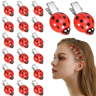 20Pcs Fun Ladybug Hair Clips for Women & Girls, Whimsical Cute Bug Hair Accessories with Metal Grip | Fun Decorative Clips for Daily Use & Cosplay Themed Party & Halloween