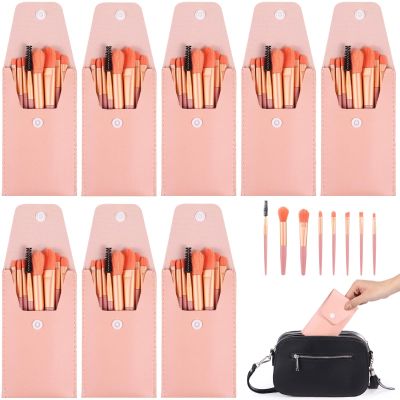 Makeup Brush Bag With 8 Brushes, Weddings Parties Portable Makeup Brush Set, 8 Sets Travel Makeup Brushes, Synthetic Fiber Makeup Brush, Blush Shadow Brush Set, Bridesmaid Present