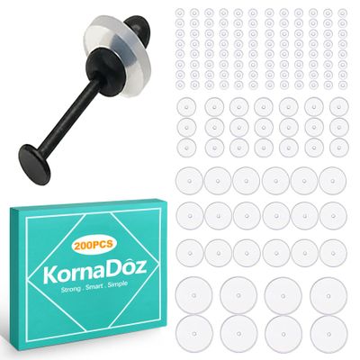 KornaDoz 200 Pcs Clear Piercing Disc for Piercing Bump  Silicone Earring Backs & Disk Pads Stabilizer in 3/5/7/9mm, No Pull Piercing Spacers & Earlobe Support Patches