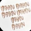 24Pcs Fall Maple Leaf Press on Nails Medium Almond Nude Fake Nails With Glue Glossy Stick on Nails Full Cover Acrylic Nails for Women Autumn Thanksgiving Nail Art Supplies view 2