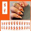 24Pcs Flower Press on Nails Medium Almond Floral Fake Nails With Glue Autumn Glue on Nails Glossy Acrylic Nails for Women Fall Flower Nail Decoration Supplies view 2