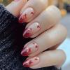 24Pcs Red Gradient Press on Nails Glitter Maple Leaf Medium Almond Fake Nails Reusable Thanksgiving Acrylic Nails for Women Autumn Manicure Decoration Supplies view 1