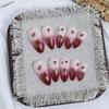 24Pcs Red Gradient Press on Nails Glitter Maple Leaf Medium Almond Fake Nails Reusable Thanksgiving Acrylic Nails for Women Autumn Manicure Decoration Supplies view 4