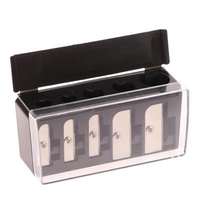 1Pcs 5 Holes Multi-Functional Pencil Sharpener with Lid for Eyeliner Lipliner Pencils