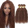 10A Honey Brown Jerry Curly Human Hair Bundles 3 Bundles Deal #30 Color Brazilian Virgin Hair Kinky Curly (24 26 28 Inch) view 1