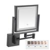 1X/3X Wall Mounted Makeup Mirror,8'' Double-Sided Mirror,Bathroom Vanity Makeup Mirror, Cosmetic Mirror with 360 Rotation Extendable Swivel Arm Black, USB view 1