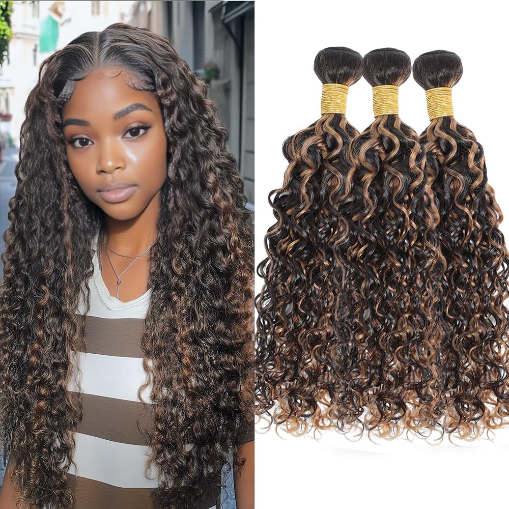 Ombre Human Hair Bundles P1B/30 Jerry Curly Bundle 20 22 24 Inch 3 Bundles Two Tone Black Mixed With Brown Hair Extensions