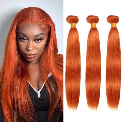 10A Orange Ginger Straight Human Hair Bundles 3 Bundles #350 Copper Red Brazilian Virgin Hair Remy Hair (14 16 18 Inch)