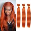 10A Orange Ginger Straight Human Hair Bundles 3 Bundles #350 Copper Red Brazilian Virgin Hair Remy Hair (14 16 18 Inch) view 1