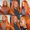 10A Orange Ginger Straight Human Hair Bundles 3 Bundles #350 Copper Red Brazilian Virgin Hair Remy Hair (14 16 18 Inch) view 2
