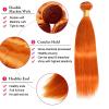 10A Orange Ginger Straight Human Hair Bundles 3 Bundles #350 Copper Red Brazilian Virgin Hair Remy Hair (14 16 18 Inch) view 3