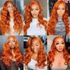 10A Orange Ginger Body Wave Human Hair 3 Bundles Deal #350 Copper Red Brazilian Virgin Remy Hair Extensions No Shedding (8 10 12 Inch) view 2