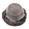Mens Toupee Hair Piece System Replacement for Men Monofilament Male Wig Prosthesis Poly Skin PU Around Mens Hairpiece 8"X10" #320 Dark Brown+20% Grey-120% Med-light to Medium Density view 4