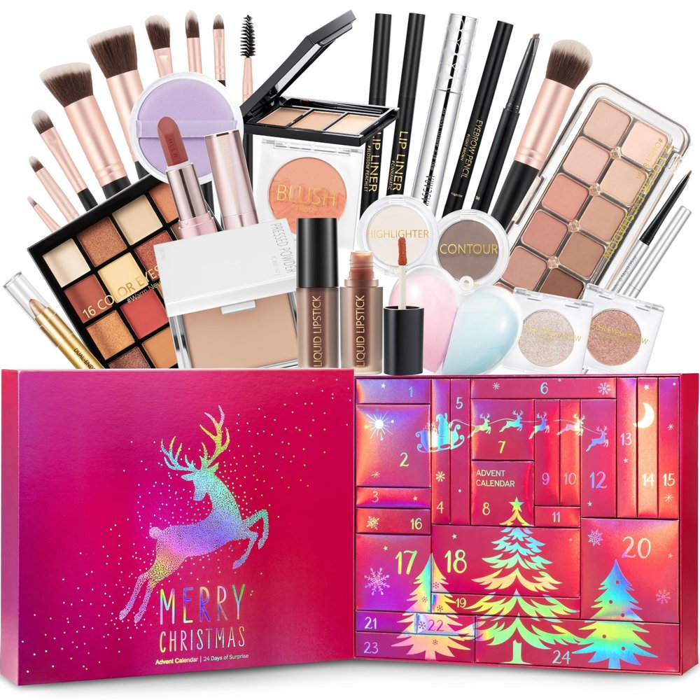 Makeup Advent Calendar 2025, 24 Days Advent Beauty Calendar for Adults Women Teen Girl Gifts Trendy Stuff Christmas Countdown Calendars Holiday Surprise Gift for Mom Wife Girlfriend Friends Her Sister