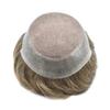 Mens Toupee Hair Piece System Replacement for Men Monofilament Male Wig Prosthesis Poly Skin PU Around Mens Hairpiece 7"X9" #640 Light Brown+40% Grey-120% Med-light to Medium Density view 4
