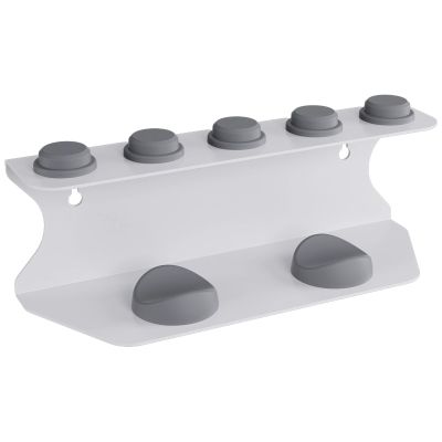 Carbon Steel Hair Dryer and Curling Iron Organizer, Wall Mounted Or Countertop Store in White