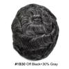 Mens Toupee Hair Piece System Replacement for Men Monofilament Male Wig Prosthesis Poly Skin PU Around Mens Hairpiece 6"X8" #1B30 Off Black+30% Grey-120% Med-light to Medium Density view 2