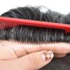 Mens Toupee Hair Piece System Replacement for Men Monofilament Male Wig Prosthesis Poly Skin PU Around Mens Hairpiece 6"X8" #1B30 Off Black+30% Grey-120% Med-light to Medium Density view 3