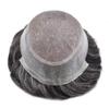 Mens Toupee Hair Piece System Replacement for Men Monofilament Male Wig Prosthesis Poly Skin PU Around Mens Hairpiece 6"X8" #1B30 Off Black+30% Grey-120% Med-light to Medium Density view 4