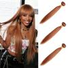 10A Honey Brown Straight Human Hair Bundles 3 Bundles Deal #30 Color Brazilian Virgin Hair Silky Soft (24 26 28 Inch) view 1