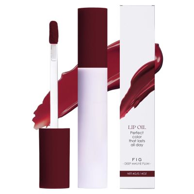 Eadwe Lips Staining Lip Oil, 2025 New Both an Oil and a Stain, Lip Tint Lips Oil Long-Lasting Moisturizing, Non-stick to Cup, Rose & Sweet Glossy Creamy Texture (#DEEP PLUM)