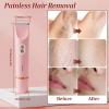 VINGVO Electric Hair Removal Epilator for Women,Dual Head Bikini Trimmer, Waterproof Facial Remover, Lady Hair Bikini Shaver for Face, Lip, Chin, Cordless Pubic Hair Removal for Face & Legs (Pink) view 2