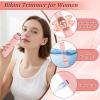 VINGVO Electric Hair Removal Epilator for Women,Dual Head Bikini Trimmer, Waterproof Facial Remover, Lady Hair Bikini Shaver for Face, Lip, Chin, Cordless Pubic Hair Removal for Face & Legs (Pink) view 3