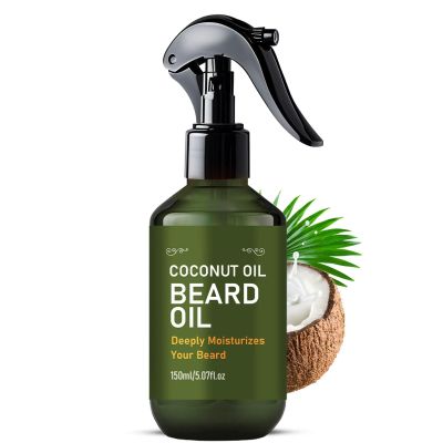 XJBD Coconut Oil Beard Growth Oil Spray for Men, Travel 150ml Lightweight Beard Oil with Vanilla Orchid - Fast-Absorbing Leave-In Conditioner to Soften, Moisturize & Tame Facial Hair, All Beard Types