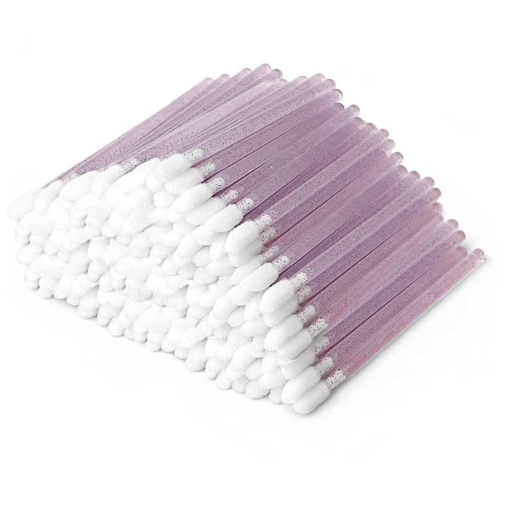 200 PCS Disposable Lip Wands, Lipstick Testers Brush, Glitter Crystal Lip Gloss Brush, Makeup Applicator for Lip Care, Beauty Tool (Crystal Violet)