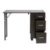 KUMOYOU Foldable Manicure Table with Lockable Wheels and Drawer, Folding Nail Desk Station for Nail Techs Salon Use, Mobile Rolling Manicure Table for Beauty Salons (Dark Brown) view 1