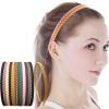 12 PCS Plain Thin Braided Plastic Headbands with Mini Teeth Skinny Pigtail Sytle Headbands Hair Bands Accessories for Women Girls view 1