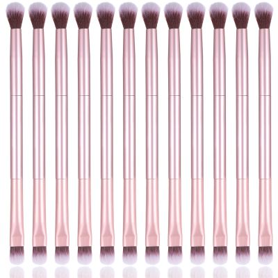 12 Pcs 2 in 1 Eye Makeup Brushes, Sponge Blending Concealer, Eyeshadow Smudge Brush, Eyeshadow Double Ended Concealer Brush, Small Soft Firm Pointed for Blending Eye Shadow