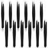 12 Pcs Eyebrow Tweezers Bulk, Stainless Steel Tweezers for Eyebrows Slanted Tip Precision Tweezer for Facial Hair Ingrown Hair Blackhead Splinter Removal and Lash Extension for Men Women (Black) view 1