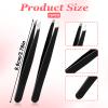 12 Pcs Eyebrow Tweezers Bulk, Stainless Steel Tweezers for Eyebrows Slanted Tip Precision Tweezer for Facial Hair Ingrown Hair Blackhead Splinter Removal and Lash Extension for Men Women (Black) view 2